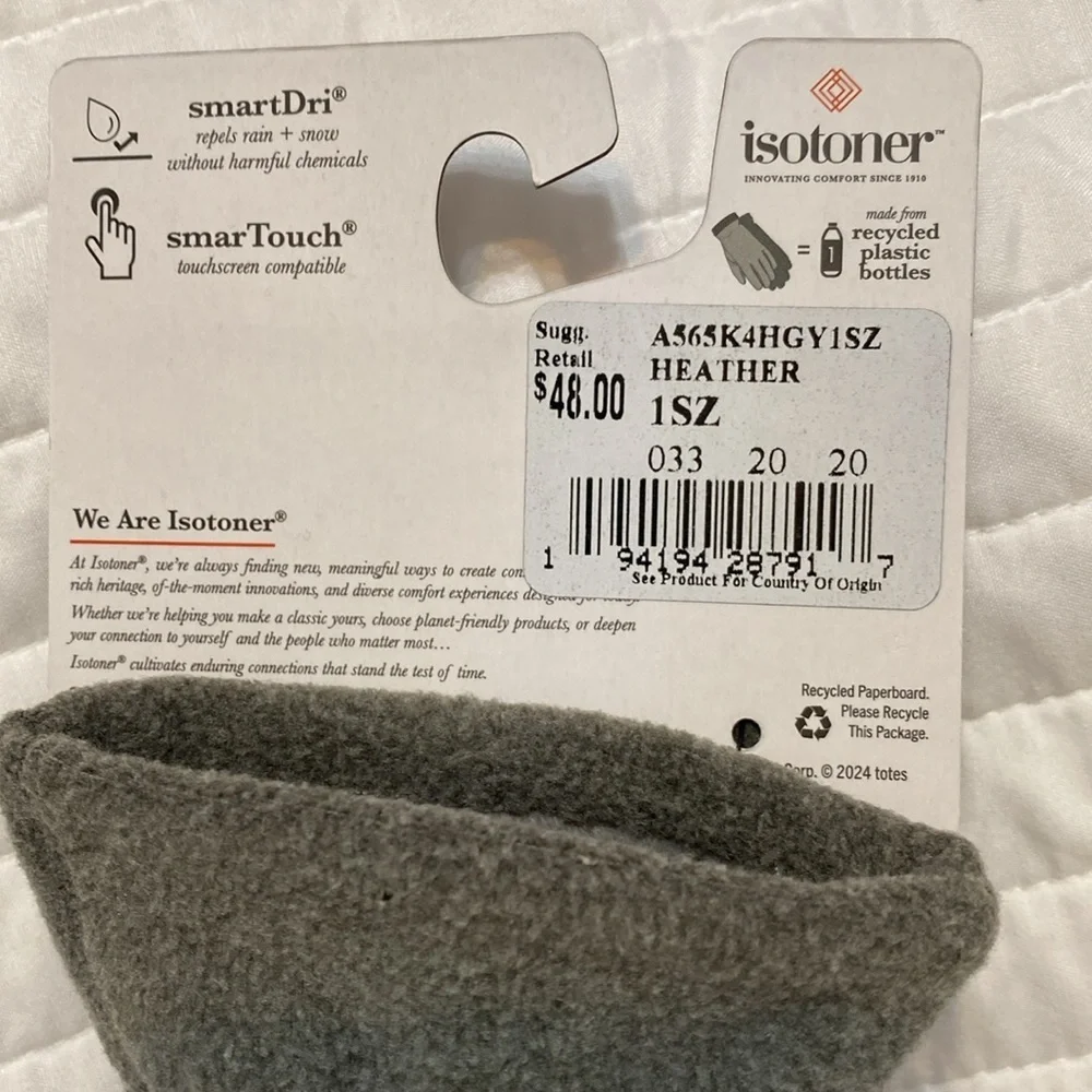Isotoner gray women’s gloves NWT one size